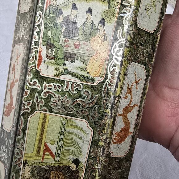 Rare Huntley & Palmers 10" Asian Vase Biscuit Tin 1928 Vintage - Picture 16 of 16